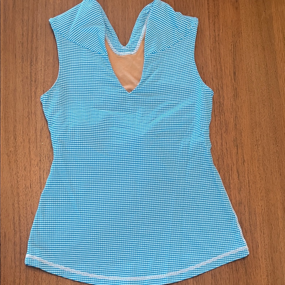 lululemon athletica Turquoise gingham Tank Top